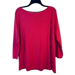 Talbots Woman The Talbots Tee 2X Pink Long Sleeve Pima Cotton Top T Shirt